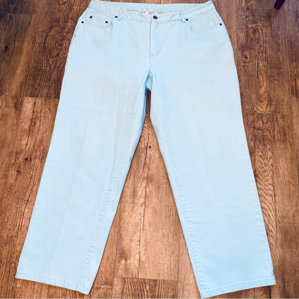 Talbots Women's Stretch Straight Leg Jeans in Sky Blue